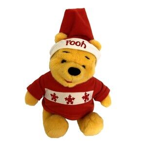 Winnie The Pooh Plush Christmas Snowflake Winter 14” Vintage Mattel 1995